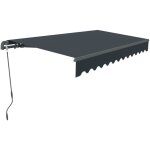 Canop�e store banne manuel noir monobloc 3 x 2. 5m ? store r�tractable pour terrasse, balcon & jardin ...