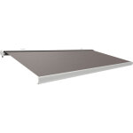 Canop�e store banne motoris� et manuel ombra 4x3. 5m - led int�gr� - blanc / taupe - double commande