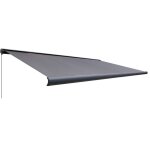 Canop�e store banne motoris� et manuel ombra 4x3. 5m - led int�gr� - gris - double commande