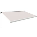 Canop�e store banne motoris� et manuel ombra 5x3. 5m - led int�gr� - blanc / beige - double commande