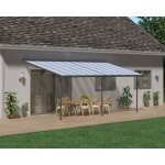 Palram ? pergola sierra gris en polycarbonate et aluminium inoxydable ? toiture sans vis ? protection ...