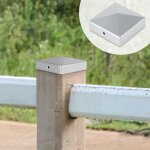 Capuchon de poteau durable chapeau pyramide pour poteau bois 91x91mm argent
