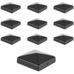 Tolletour capuchon de poteau durable chapeau pyramide pour poteau bois 91x91mm noir