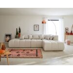 Lisa design - caracas - canap modulable d'angle droit - 5 places - en tissu - beige
