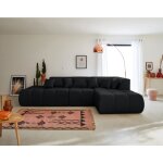 Lisa design - caracas - canapé modulable d'angle droit - 5 places - en tissu - noir Lisa design - caracas - canapé modulable d'angle droit - 5 places - en tissu - noir