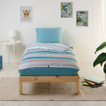 Bleu calin - caradou parure de lit enfant 90x190cm avec couette ritmo