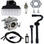 Carburateur + filtre  air + bougie d'allumage + tuyau d'essence / d'huile pour trononneuse stihl 021 ...