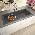 Carea - Évier à encastrer drakkar 1 grand bac gris béton Carea - Évier à encastrer drakkar 1 grand bac gris béton
