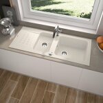 Carea - �vier � encastrer duo 2 bacs blanc