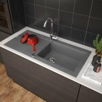 Carea - �vier � encastrer om�ga 1 giga bac gris b�ton