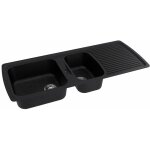 Carea - vier  encastrer vnus 2 bacs noir
