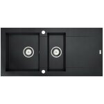 Carea - Évier granit balsa 1, 5 bac noir Carea - Évier granit balsa 1, 5 bac noir