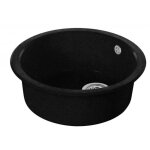 Carea - evier rond sous et sur plan mirade noir