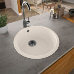 Carea - evier rond � encastrer mirade 1 bac sable - couleur �viers - sable mouchet�