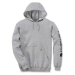 Carhartt - sweat  capuche non zipp avec logo sleeve - gris l