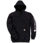 Carhartt - sweatshirt sleeve logo hooded noir t. s - k288 - blk - s