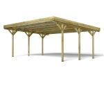 Carport 2 voitures en bois trait 29, 6 m - jean