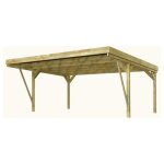 Cerland - carport double design 604x512x274 cm en pin traité aucoclave marron Cerland - carport double design 604x512x274 cm en pin traité aucoclave marron