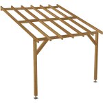 Jardinatoire - carport adoss� 3x3 - pente 30% - bois massif trait� cl3 marron - durable + vis & pieds ...