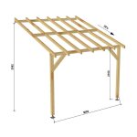 Jardinatoire - carport adossé 3x3 - pente 30% - bois massif - durable + vis & pieds de poteaux réglables ... Jardinatoire - carport adossé 3x3 - pente 30% - bois massif - durable + vis & pieds de poteaux réglables ...