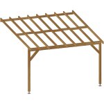 Jardinatoire - carport adoss 4x3 - pente 30% - bois massif trait cl3 marron - durable + vis