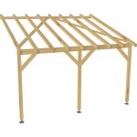 Jardinatoire - carport adoss 4x3 - tuilable pente 30% - bois massif - robuste + vis & pieds de poteaux ...