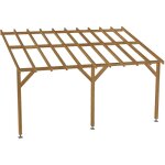 Jardinatoire - carport adoss� 5x3 - pente 30% - bois massif trait� cl3 marron - durable + vis & pieds ...