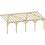 Jardinatoire ? carport adoss� 8x3 m tuilable pente 30% ? bois massif pour couverture en tuiles ? installation ...