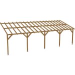 Jardinatoire - carport adossé 9x3 - pente 30% - bois massif traité cl3 marron - durable sans la visserie ... Jardinatoire - carport adossé 9x3 - pente 30% - bois massif traité cl3 marron - durable sans la visserie ...