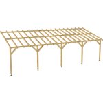 Carport adossé 9x3 - pente 30% - bois massif - durable + vis & pieds de poteaux réglables Carport adossé 9x3 - pente 30% - bois massif - durable + vis & pieds de poteaux réglables
