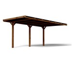 Cerland - carport adossable 320x512x252 cm en pin trait� autoclave marron
