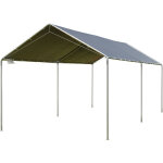 Carport auvent pour voiture 5, 95l x 2, 90l x 2, 60h m acier galvanis� robuste pe haute densit� gris