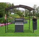 Habrita foresta - carport pour barbecue � double toit en acier 2, 63 x 1, 50 x 2, 40 m gris anthracite ...
