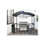 Habrita foresta - carport pour barbecue  double toit en acier 2, 63 x 1, 50 x 2, 40 m gris anthracite ...