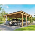 Carport bois castellane - 2 voitures - traitement autoclave - ancrage de fixation en h - bois de haute ...