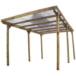 Carport en bois avec couverture pvc ondule imperia 15 m - chalet&jardin