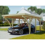 Carport bois palerme 1 voitures - 510 x 340 - abris pour voitures - bois des regions nordiques - pin ...
