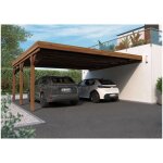 Alpholz - carport double adossé victor marron imprégné sous pression 602 x 511 cm Alpholz - carport double adossé victor marron imprégné sous pression 602 x 511 cm