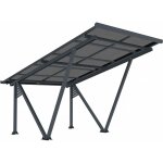 Habitat et jardin - ombri�re carport solaire avec panneaux photovolta�ques - 366 x 575 x 366 cm - gris ...
