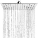 Carr�, pommeau de douche anti - calcaire, t�te de douche pluie economiseur d'eau avec buse en acier inoxydable ...