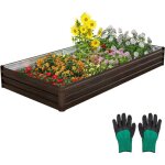 Relax4life - carré potager 240 x 120 x 30 cm, base ouverte, lit de plantation en métal, parterres avec ... Relax4life - carré potager 240 x 120 x 30 cm, base ouverte, lit de plantation en métal, parterres avec ...