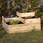 Carr potager 4 bacs en bois
