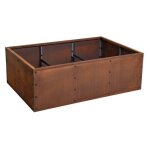 Carr potager en acier rouill 120x80x40 cm