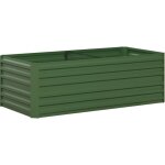 Outsunny - carr� potager de jardin renforc� - dim. 180l x 90l x 59h cm - t�le d'acier ondul�e galvanis�e ...