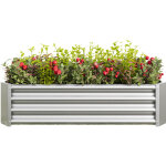 Carr� potager m�tal, bac � fleurs en acier robuste, potager de jardin sur�lev� avec structure stable, ...