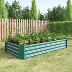 Carr� potager sur�lev� en m�tal 180x91x30 cm, acier galvanis� 0, 6 mm, sans fond, anti - corrosion, vert, ...