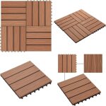 Carreau de terrasse en relief 11 pcs wpc 30 x 30 cm 1 m marron - carreaux de terrasse - carrelage extrieur ...