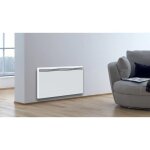 Carrera - radiateur a inertie fonte double coeur fonte + film lcd 2000w - plat - blanc