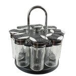 Carrousel à épices pots en verre 8 pots Carrousel à épices pots en verre 8 pots