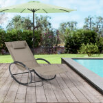 [en. casa] - lot de 2 bains de soleil � bascule almaluez acier textile beige